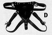 male chastity belt and leg strap with four locks