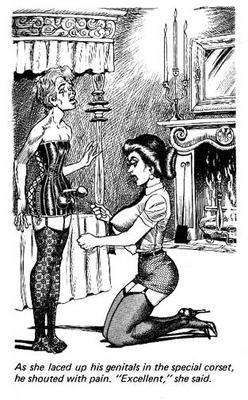 mistress laces up a sissy dick