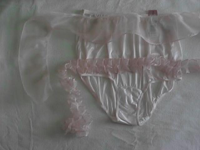 add large pink ruffle and smaller pink edgeing to pink panties