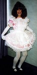 sissy in pink and white little girl dress