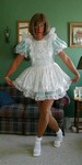 sissy in white and light blue little girl dress
