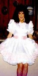 sissy in white little girl dress