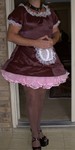 sissy maid in purple sissy maid dress